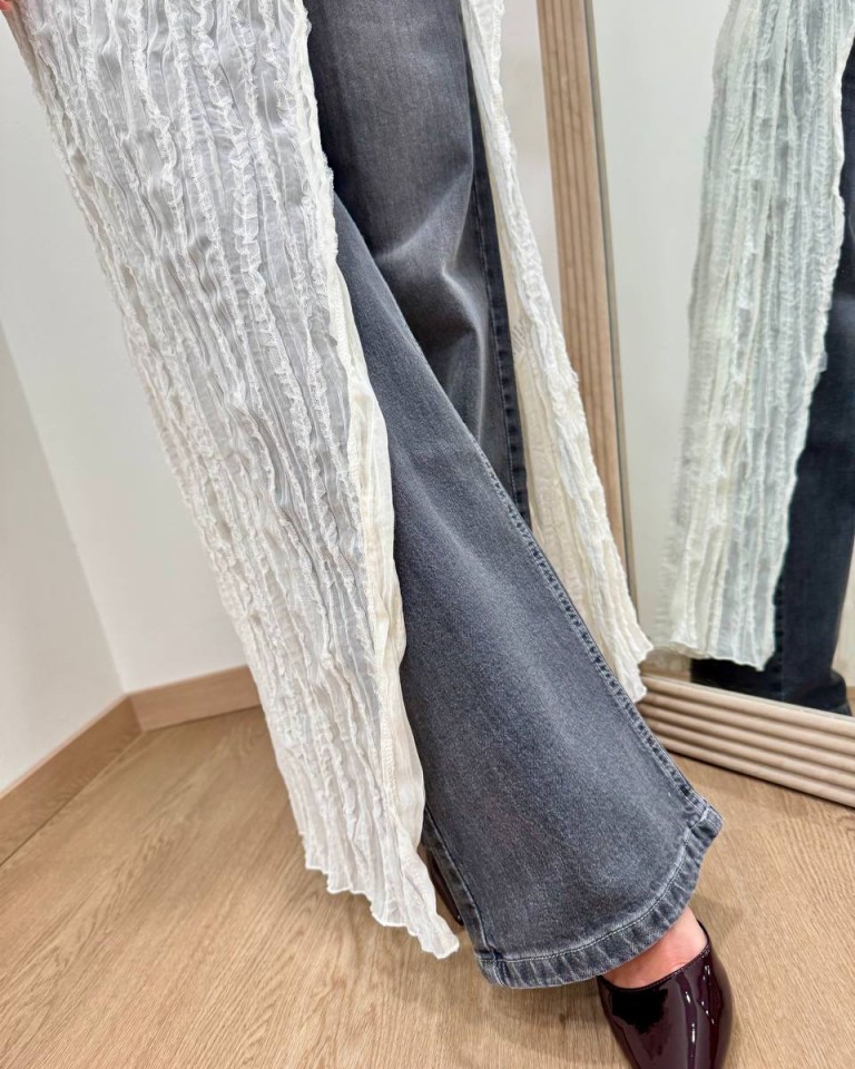 Vestito lungo spacco e bottoni diagonali burro Tensione In Shop Online Vestito lungo spacco e bottoni diagonali burro Tensione In