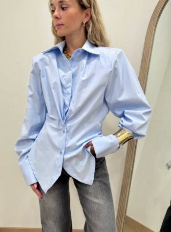 Shop Online Camicia con pieghe celeste Tensione In