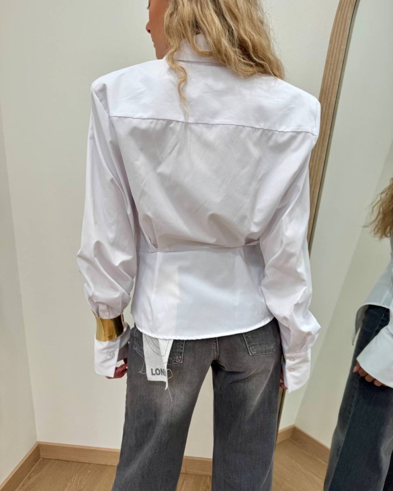 Camicia con pieghe bianca Tensione In Shop Online Camicia con pieghe bianca Tensione In