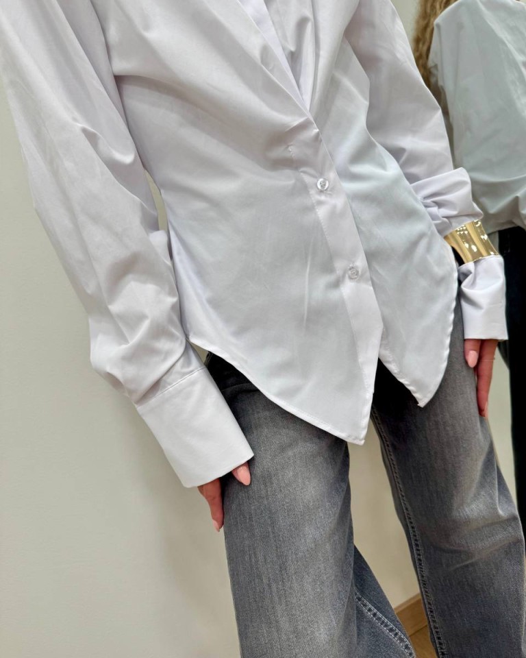 Camicia con pieghe bianca Tensione In Shop Online Camicia con pieghe bianca Tensione In