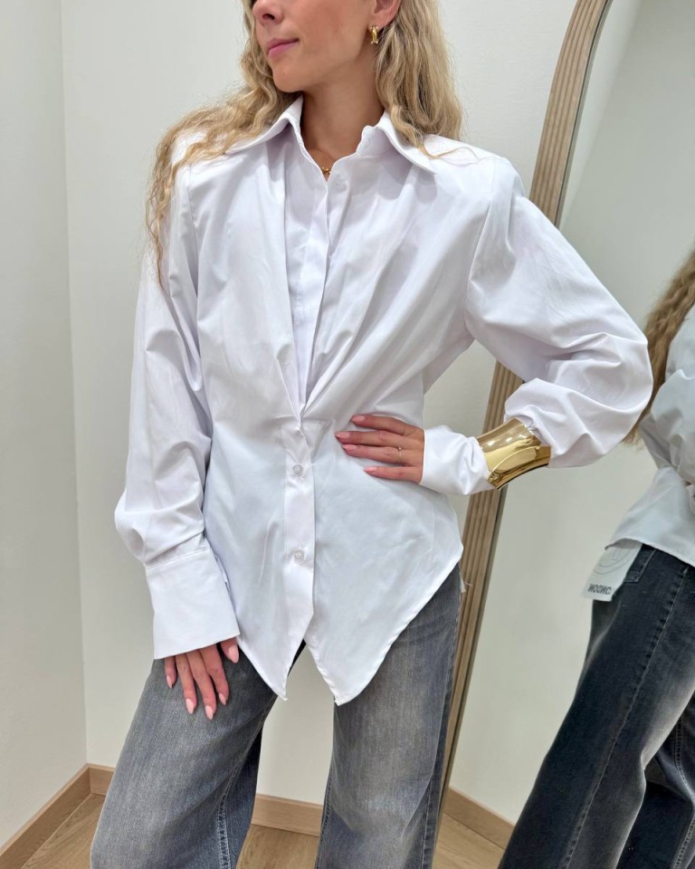 Camicia con pieghe bianca Tensione In Shop Online Camicia con pieghe bianca Tensione In