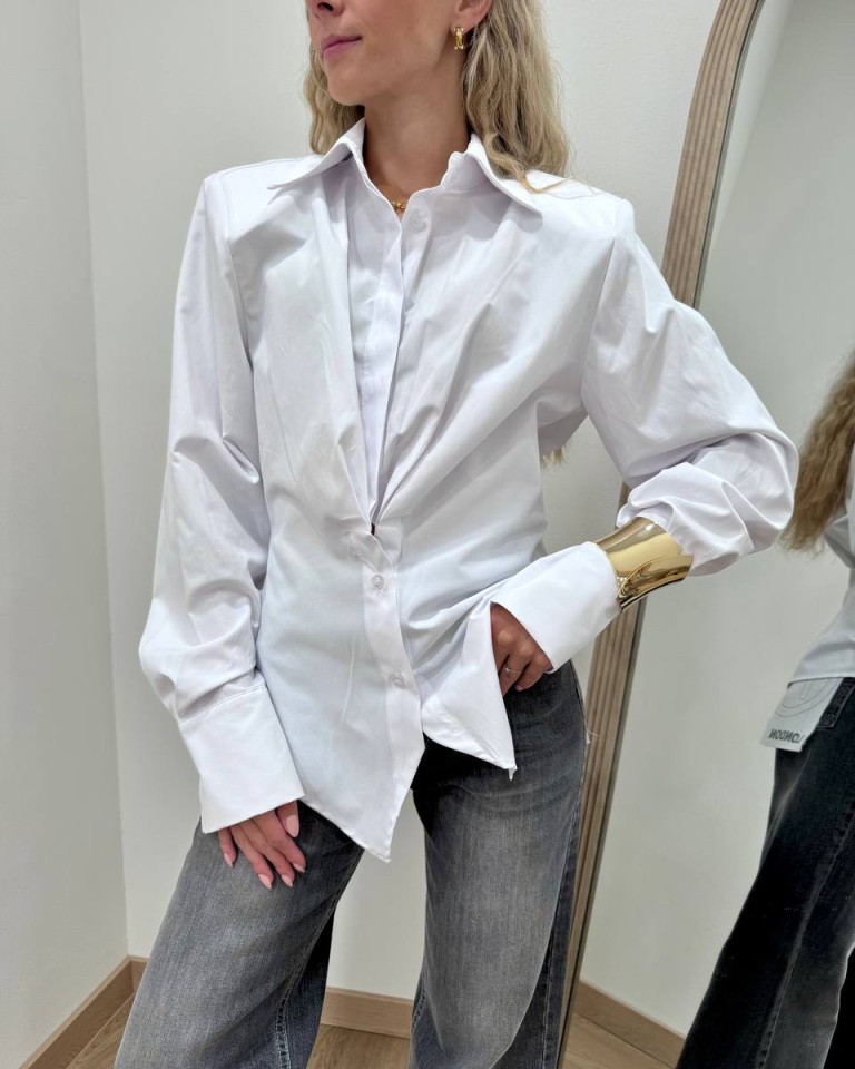 Camicia con pieghe bianca Tensione In Shop Online Camicia con pieghe bianca Tensione In