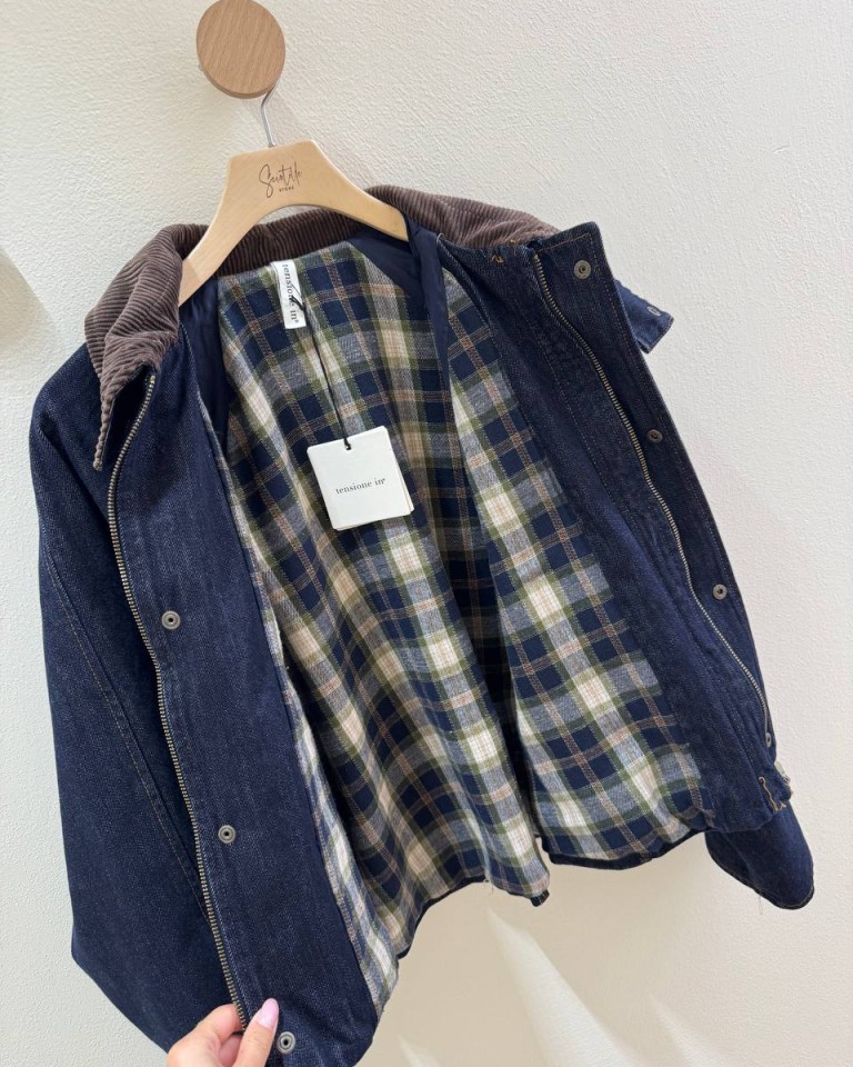 Giacca over denim collo velluto Tensione In Shop Online Giacca over denim collo velluto Tensione In