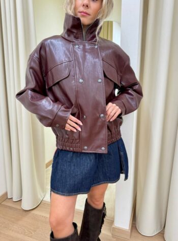 Shop Online Bomber doppiopetto ecopelle vino Tensione In