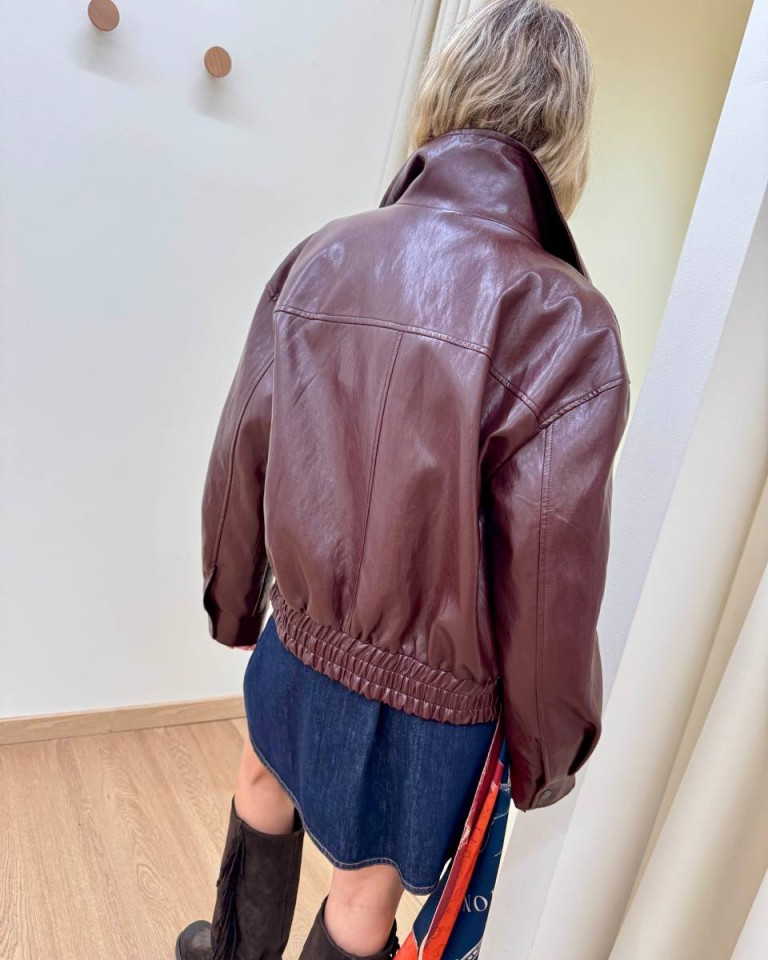 Bomber doppiopetto ecopelle vino Tensione In Shop Online Bomber doppiopetto ecopelle vino Tensione In