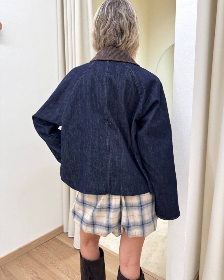 Giacca over denim collo velluto Tensione In Shop Online Giacca over denim collo velluto Tensione In