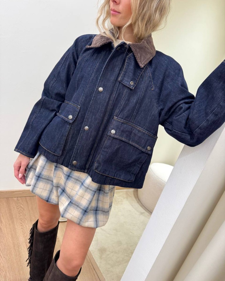 Giacca over denim collo velluto Tensione In Shop Online Giacca over denim collo velluto Tensione In
