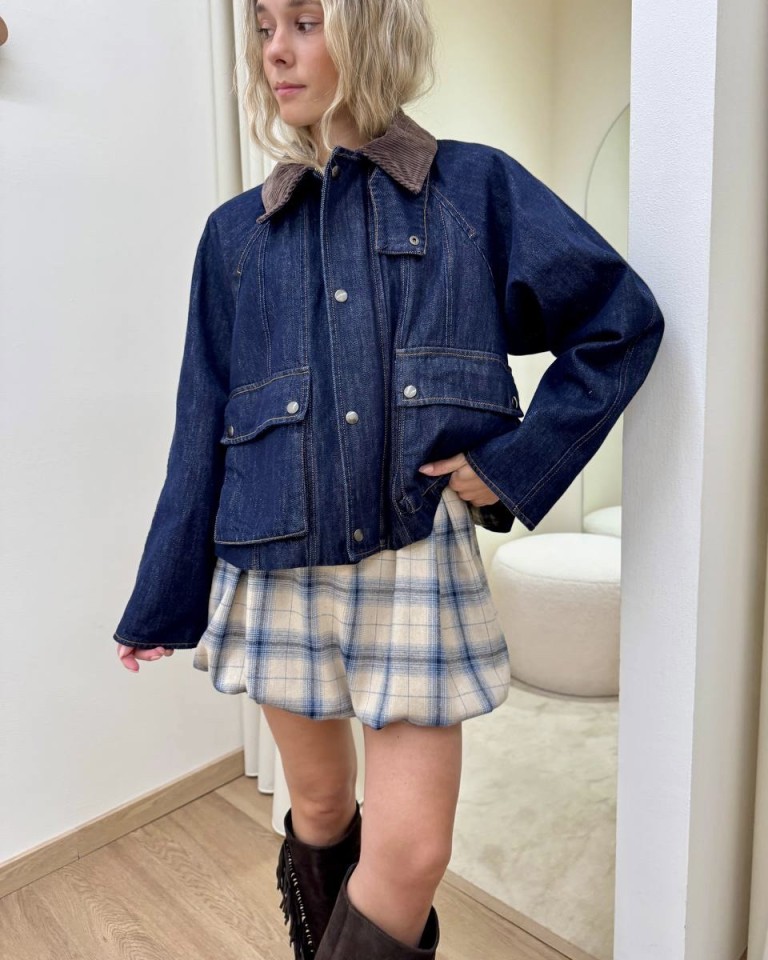 Giacca over denim collo velluto Tensione In Shop Online Giacca over denim collo velluto Tensione In