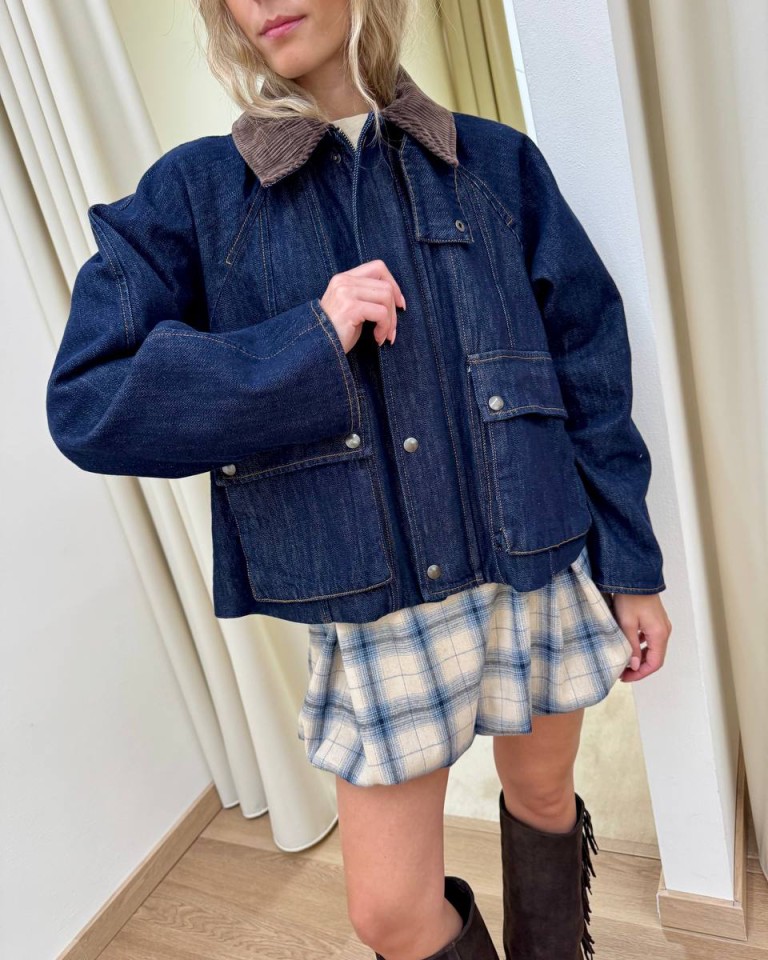 Giacca over denim collo velluto Tensione In Shop Online Giacca over denim collo velluto Tensione In
