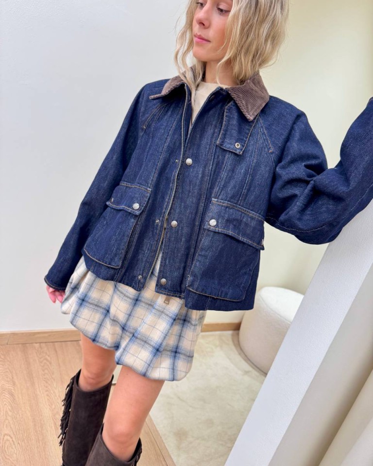 Giacca over denim collo velluto Tensione In Shop Online Giacca over denim collo velluto Tensione In