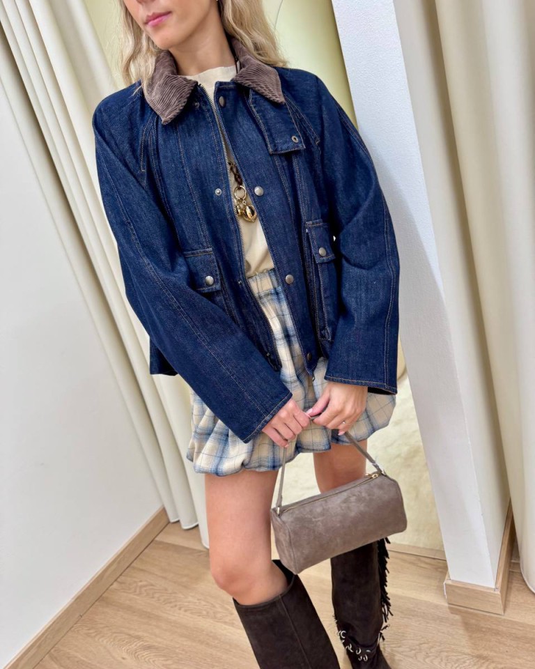 Giacca over denim collo velluto Tensione In Shop Online Giacca over denim collo velluto Tensione In