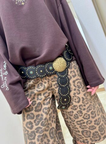Shop Online Cintura a dischi in ecopelle e borchie nera