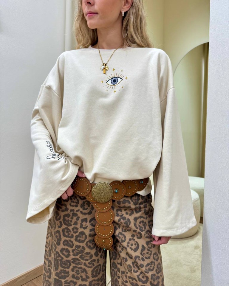Cintura a dischi in ecopelle e borchie cuoio Shop Online Cintura a dischi in ecopelle e borchie cuoio