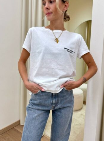 Shop Online T-shirt regular bianca ricamo "italian culture is.." Vicolo
