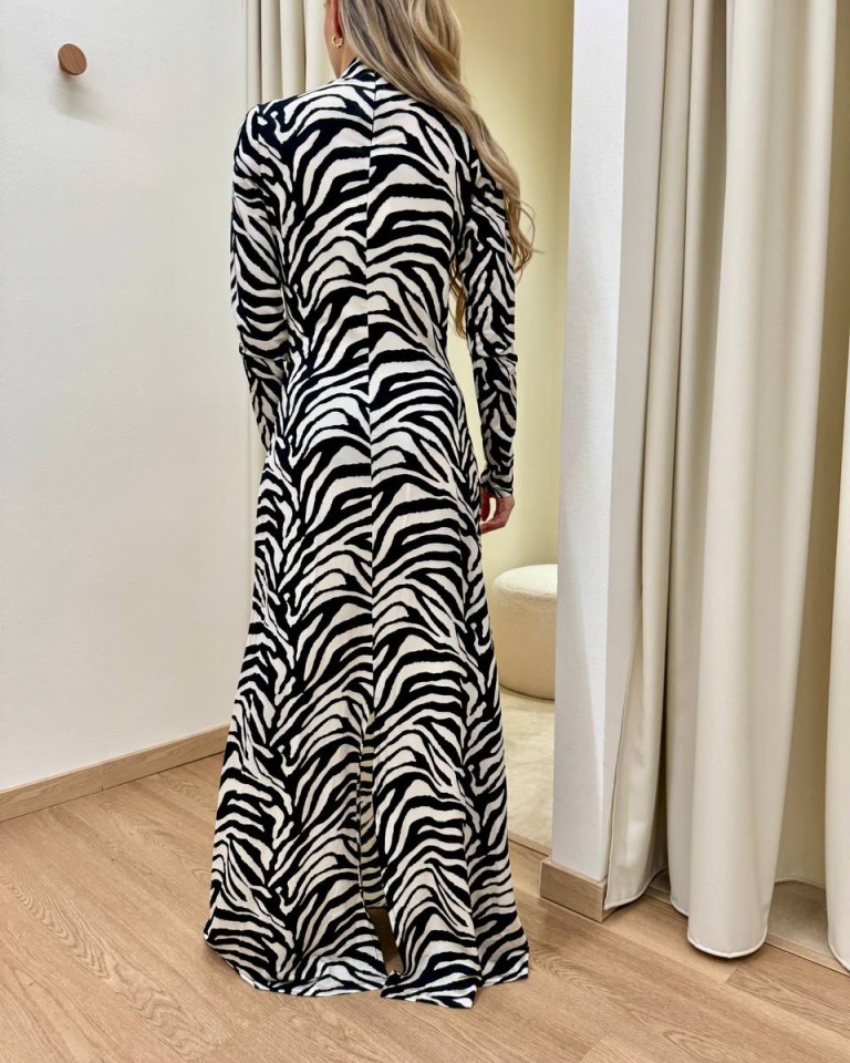 Vestito lungo ZEBRA panna e nero Tensione In Shop Online Vestito lungo ZEBRA panna e nero Tensione In