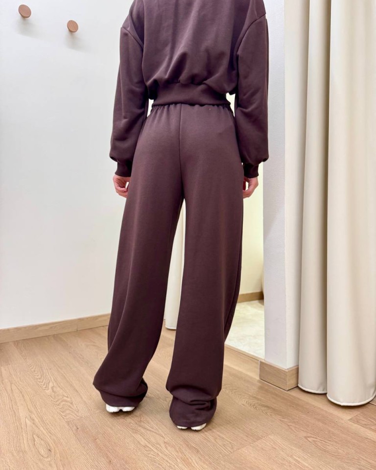 Pantalone tuta SMX palazzo cacao Susy Mix Shop Online Pantalone tuta SMX palazzo cacao Susy Mix