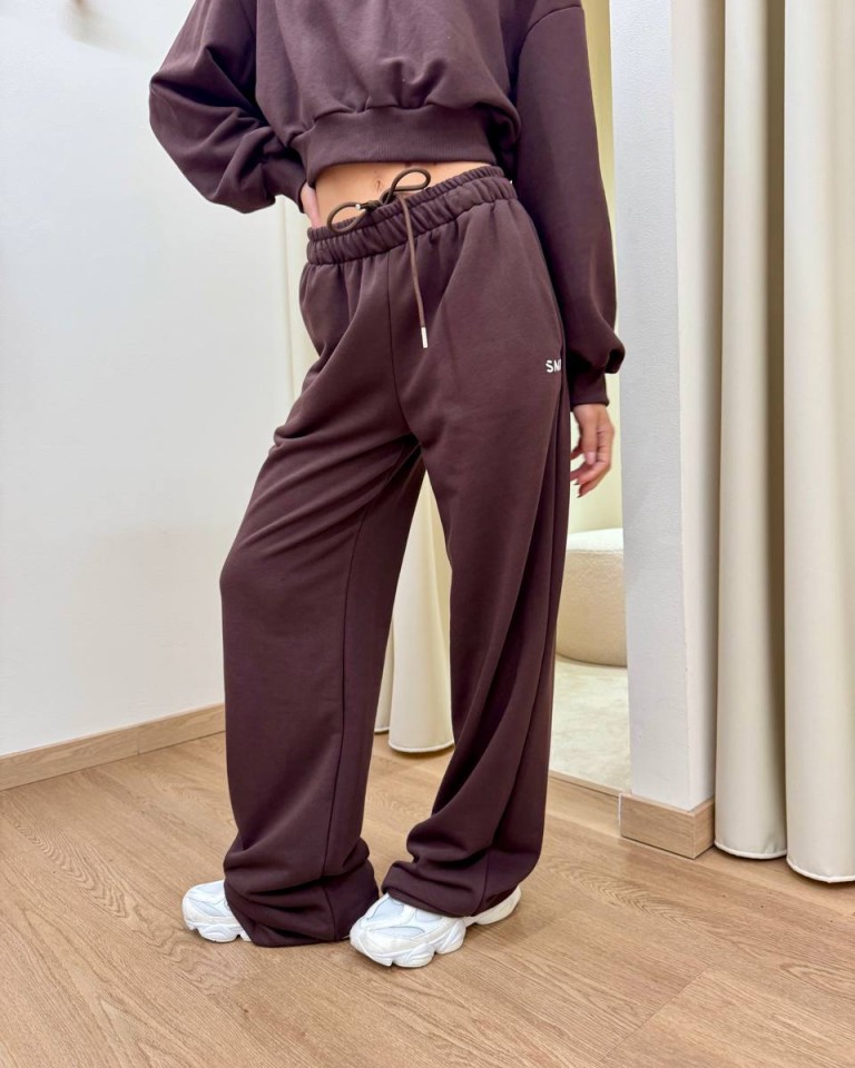 Pantalone tuta SMX palazzo cacao Susy Mix Shop Online Pantalone tuta SMX palazzo cacao Susy Mix