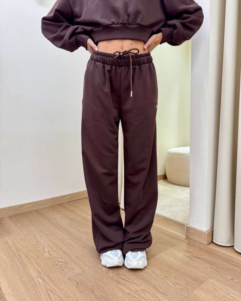 Pantalone tuta SMX palazzo cacao Susy Mix Shop Online Pantalone tuta SMX palazzo cacao Susy Mix