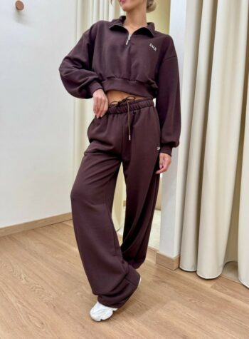 Shop Online Pantalone tuta SMX palazzo cacao Susy Mix