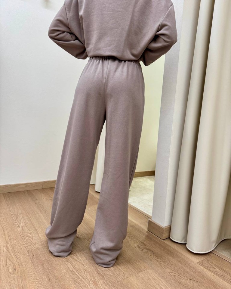 Pantalone tuta SMX palazzo tortora Susy Mix Shop Online Pantalone tuta SMX palazzo tortora Susy Mix