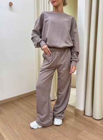 Shop Online Felpa SMX over girocollo tortora Susy Mix