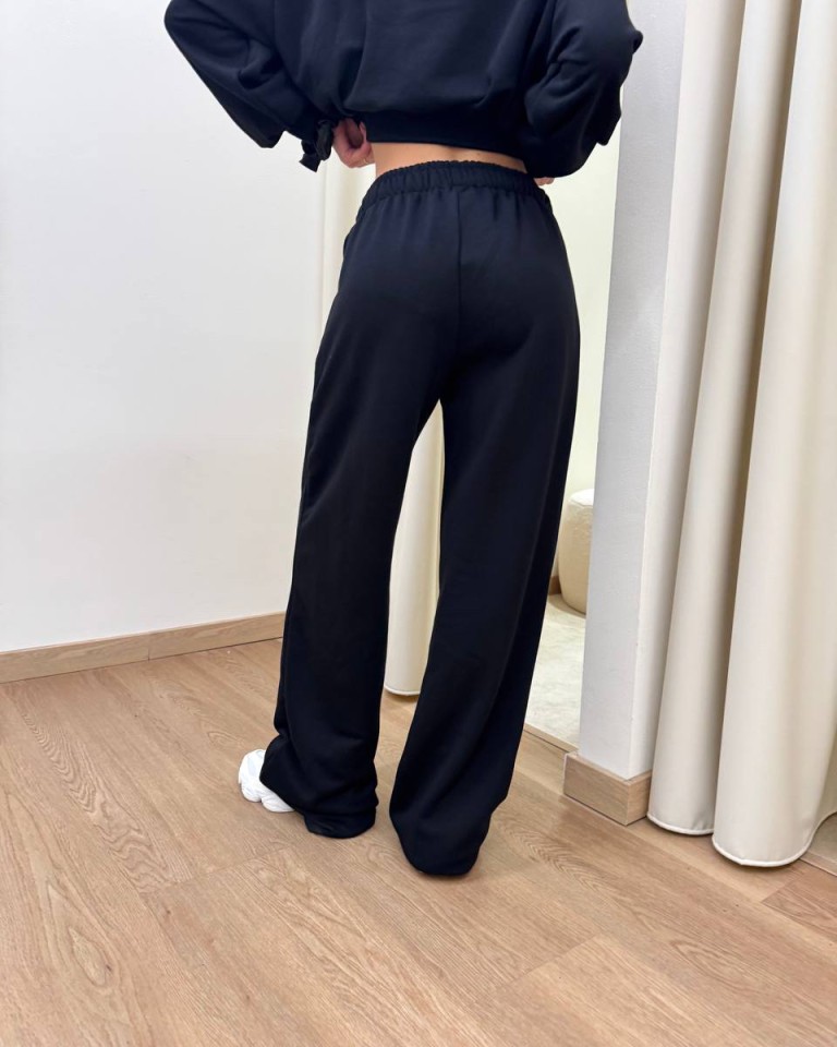 Pantalone tuta SMX palazzo nero Susy Mix Shop Online Pantalone tuta SMX palazzo nero Susy Mix
