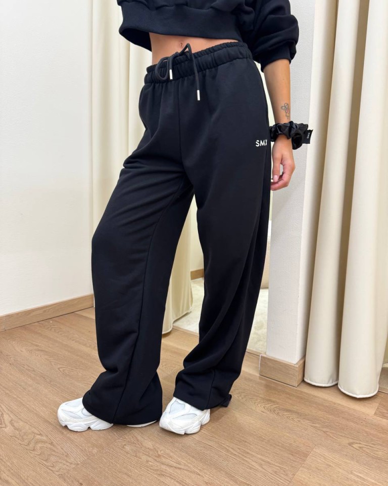 Pantalone tuta SMX palazzo nero Susy Mix Shop Online Pantalone tuta SMX palazzo nero Susy Mix