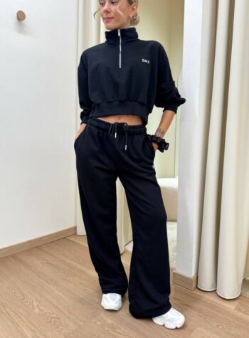Shop Online Pantalone tuta SMX palazzo nero Susy Mix