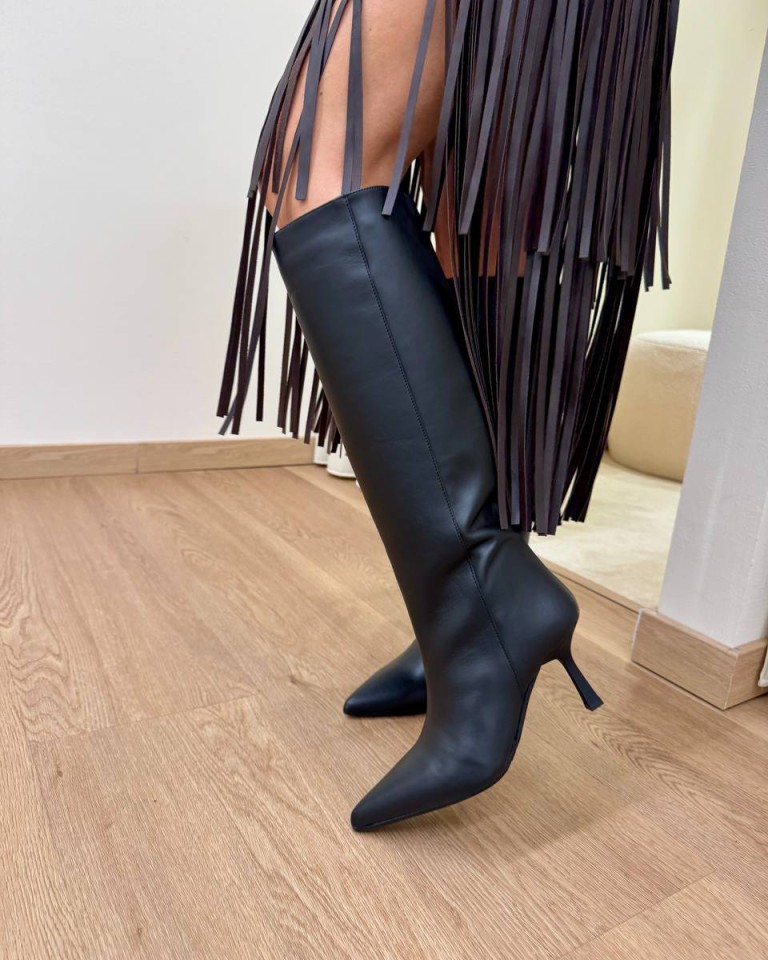 Stivale GILDA in pelle nero Gisél Moiré Shop Online Stivale GILDA in pelle nero Gisél Moiré