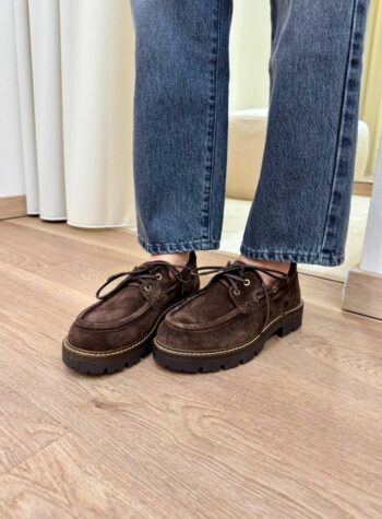 Shop Online Mocassino barca platform scamosciato moro Ovyè