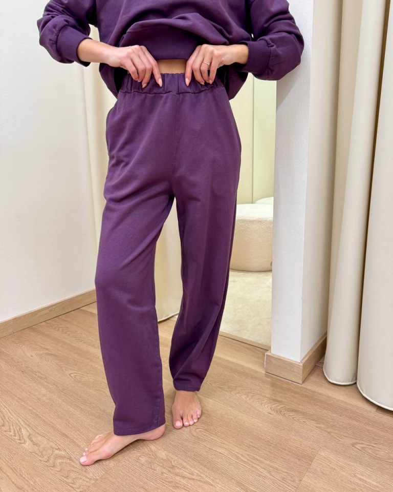Completo felpa pantalone barrel vino Susy Mix Shop Online Completo felpa pantalone barrel vino Susy Mix