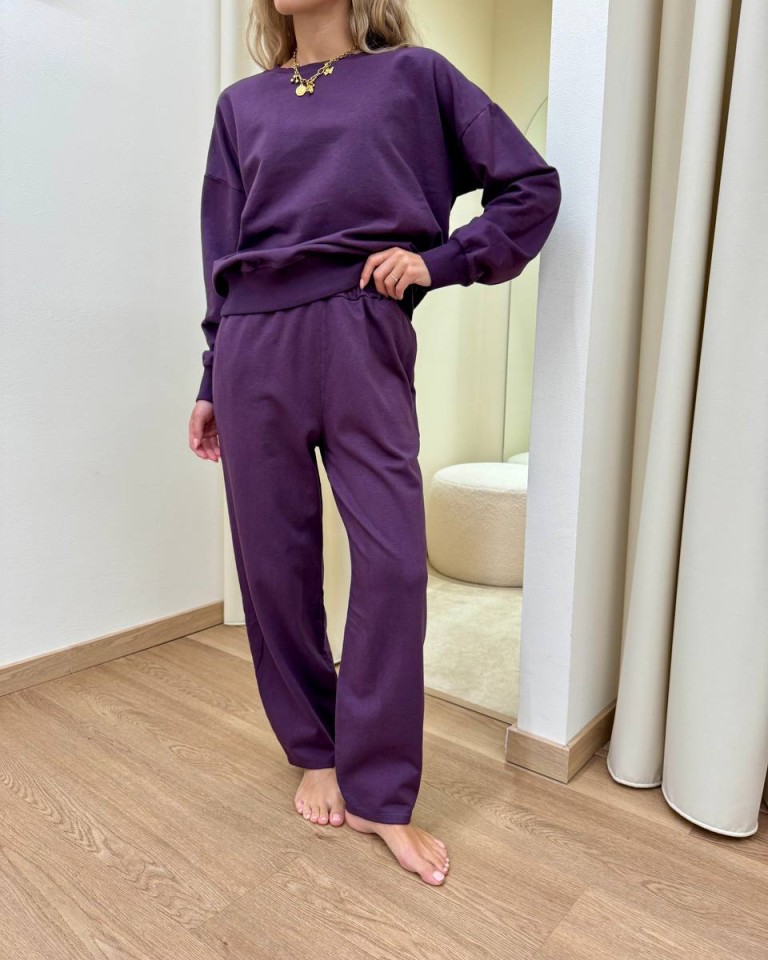 Completo felpa pantalone barrel vino Susy Mix Shop Online Completo felpa pantalone barrel vino Susy Mix