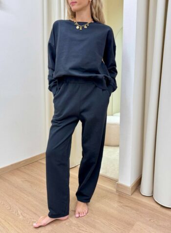 Shop Online Completo felpa pantalone barrel nero Susy Mix