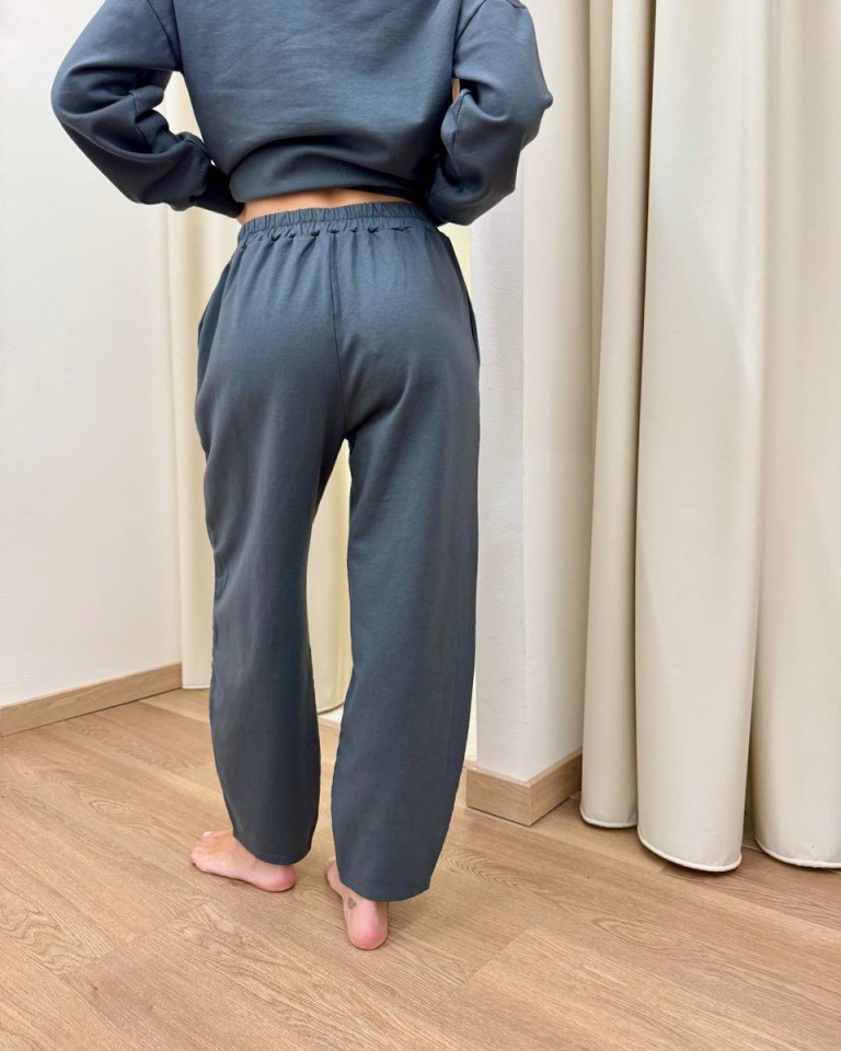 Completo felpa pantalone barrel grigio piombo Susy Mix Shop Online Completo felpa pantalone barrel grigio piombo Susy Mix