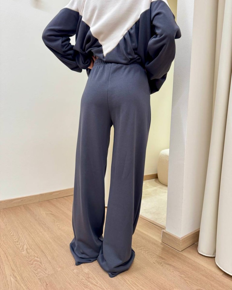 Pantalone tuta a palazzo grigio piombo Susy Mix Shop Online Pantalone tuta a palazzo grigio piombo Susy Mix