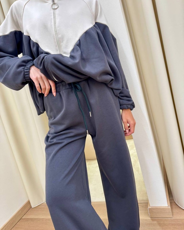 Pantalone tuta a palazzo grigio piombo Susy Mix Shop Online Pantalone tuta a palazzo grigio piombo Susy Mix
