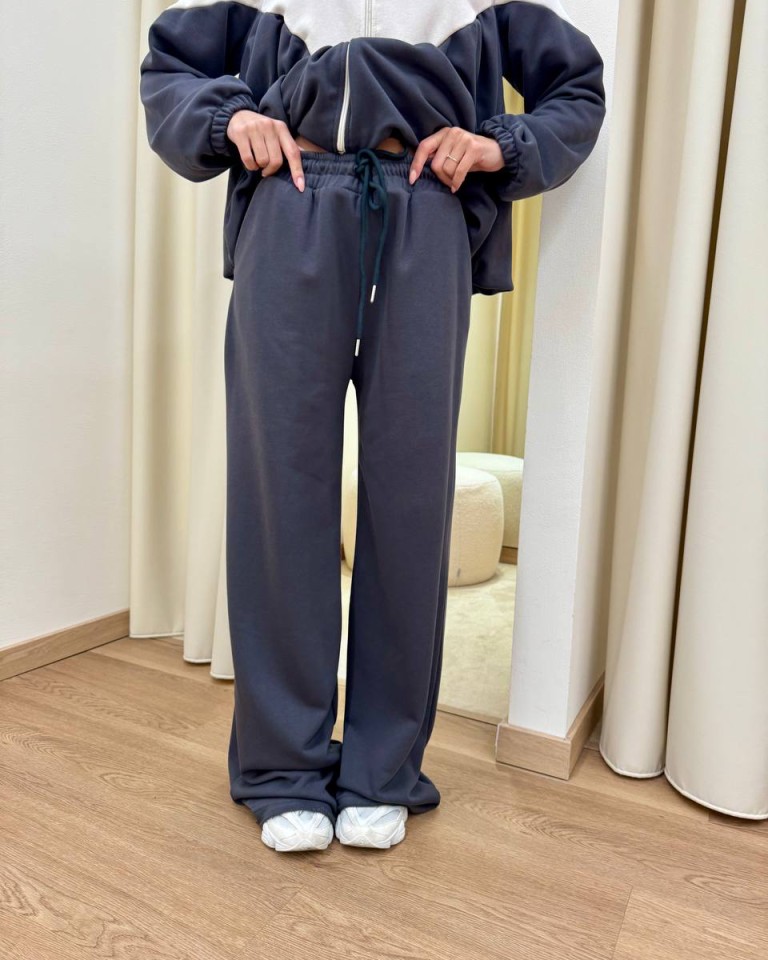 Pantalone tuta a palazzo grigio piombo Susy Mix Shop Online Pantalone tuta a palazzo grigio piombo Susy Mix
