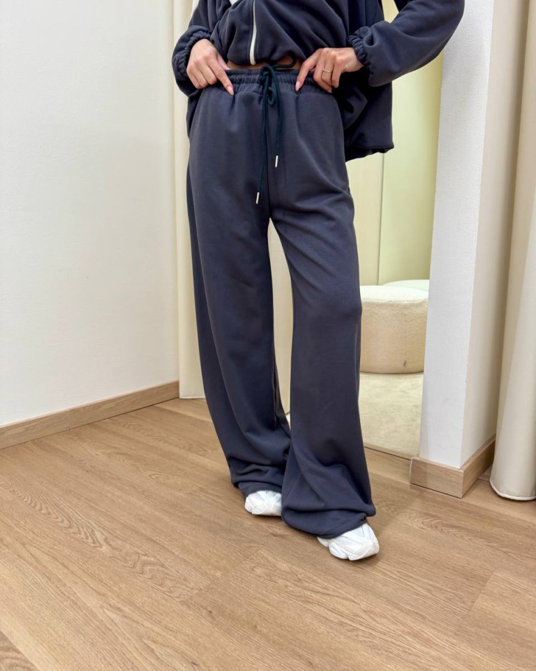 Pantalone tuta a palazzo grigio piombo Susy Mix Shop Online Pantalone tuta a palazzo grigio piombo Susy Mix