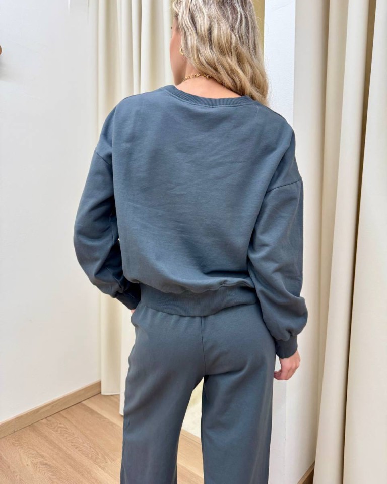 Completo felpa pantalone barrel grigio piombo Susy Mix Shop Online Completo felpa pantalone barrel grigio piombo Susy Mix