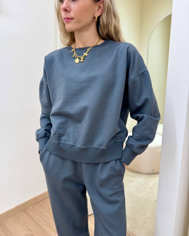 Completo felpa pantalone barrel grigio piombo Susy Mix Shop Online Completo felpa pantalone barrel grigio piombo Susy Mix