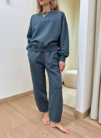 Shop Online Completo felpa pantalone barrel grigio piombo Susy Mix
