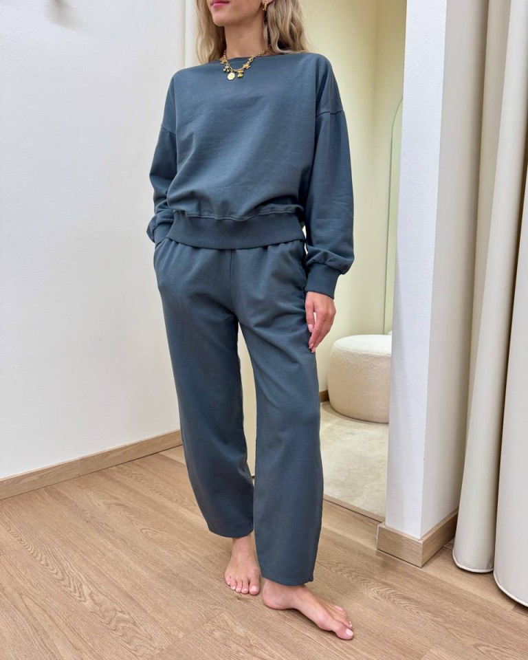 Completo felpa pantalone barrel grigio piombo Susy Mix Shop Online Completo felpa pantalone barrel grigio piombo Susy Mix