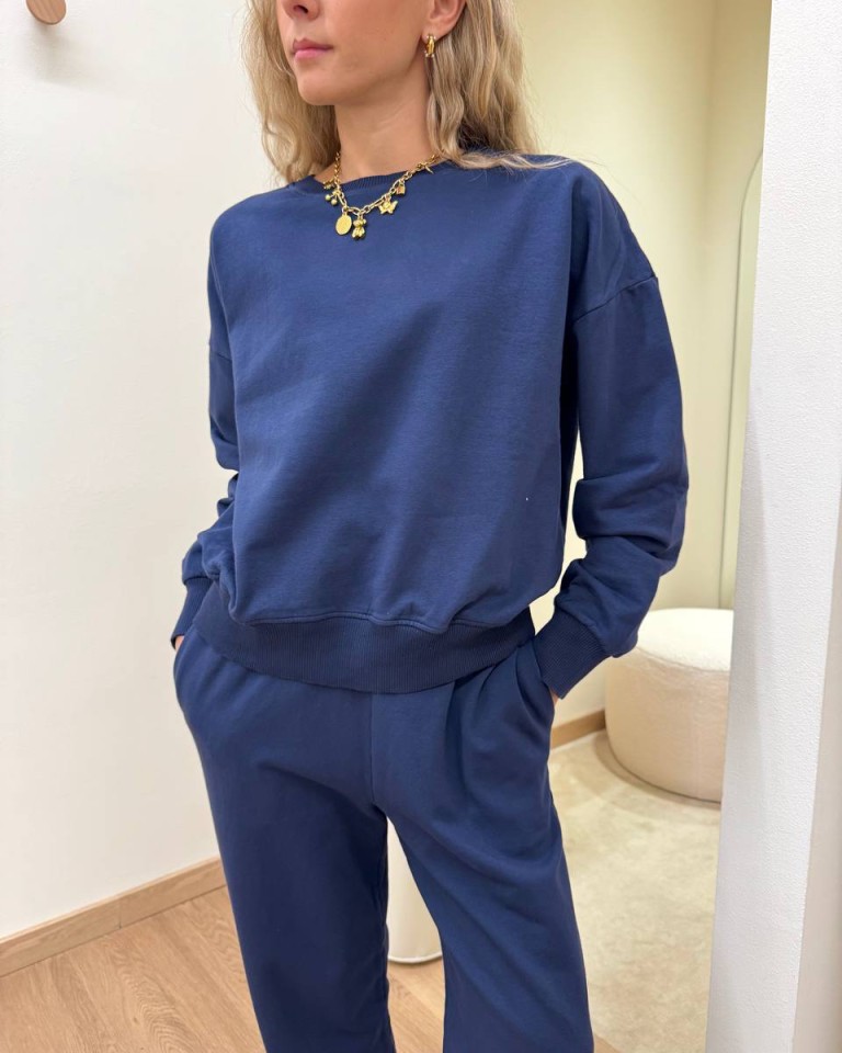Completo felpa pantalone barrel blu Susy Mix Shop Online Completo felpa pantalone barrel blu Susy Mix