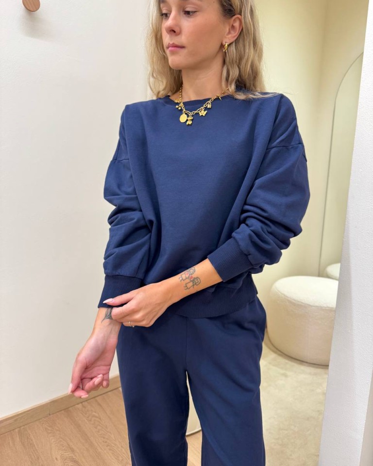 Completo felpa pantalone barrel blu Susy Mix Shop Online Completo felpa pantalone barrel blu Susy Mix