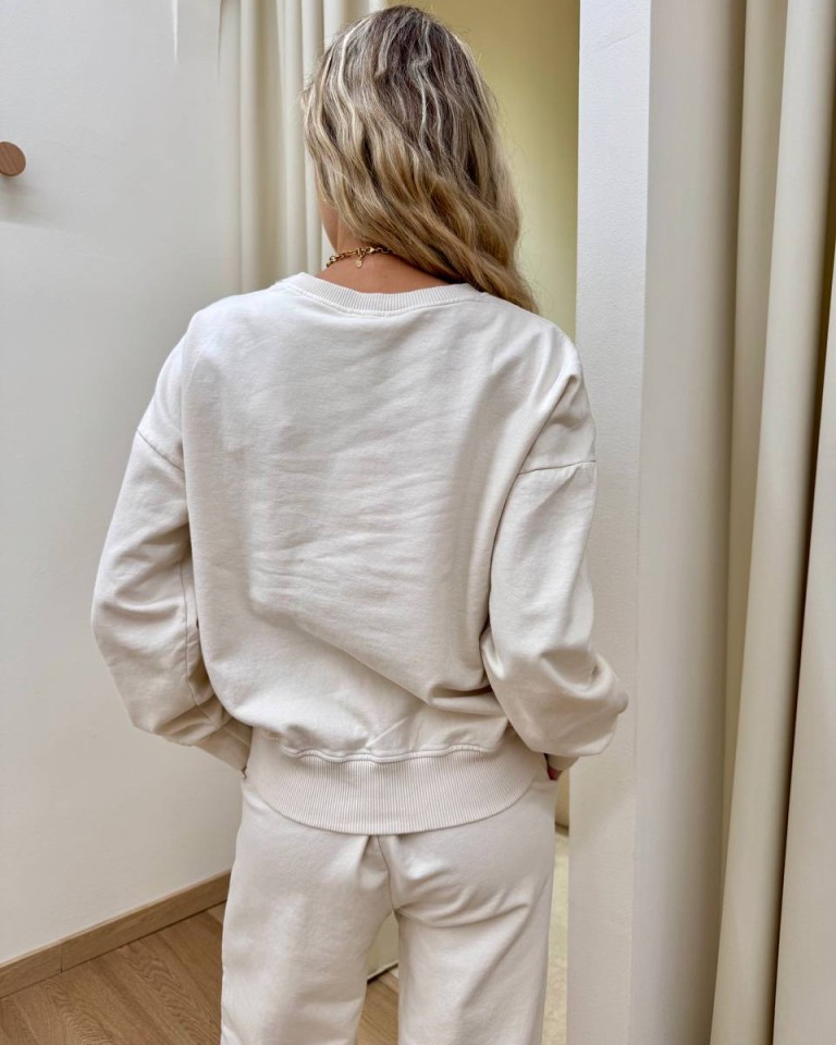 Completo felpa pantalone barrel burro Susy Mix Shop Online Completo felpa pantalone barrel burro Susy Mix