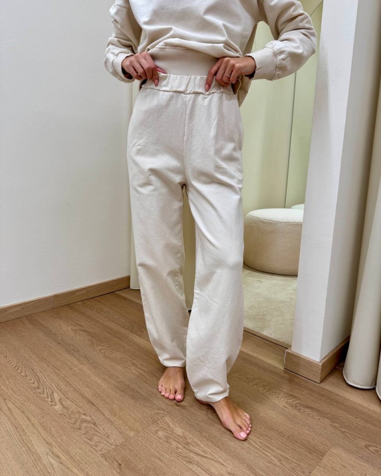 Completo felpa pantalone barrel burro Susy Mix Shop Online Completo felpa pantalone barrel burro Susy Mix