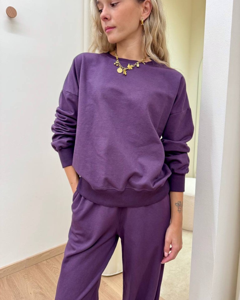 Completo felpa pantalone barrel vino Susy Mix Shop Online Completo felpa pantalone barrel vino Susy Mix
