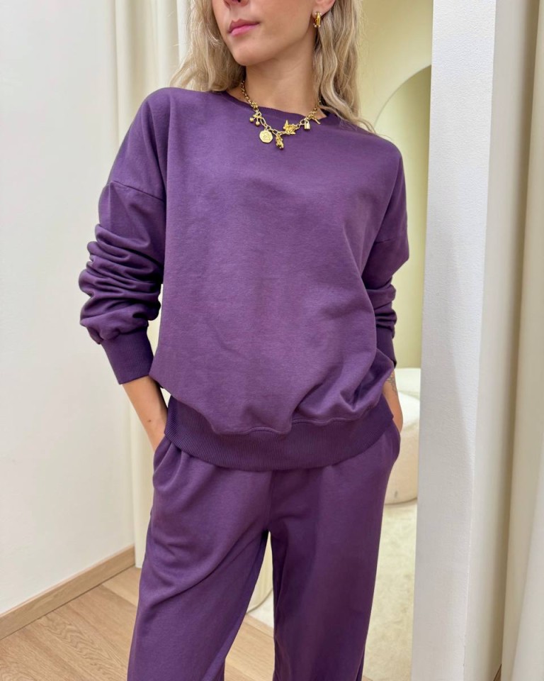 Completo felpa pantalone barrel vino Susy Mix Shop Online Completo felpa pantalone barrel vino Susy Mix