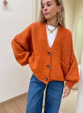 Shop Online Cardigan in maglia con lana arancio HaveOne