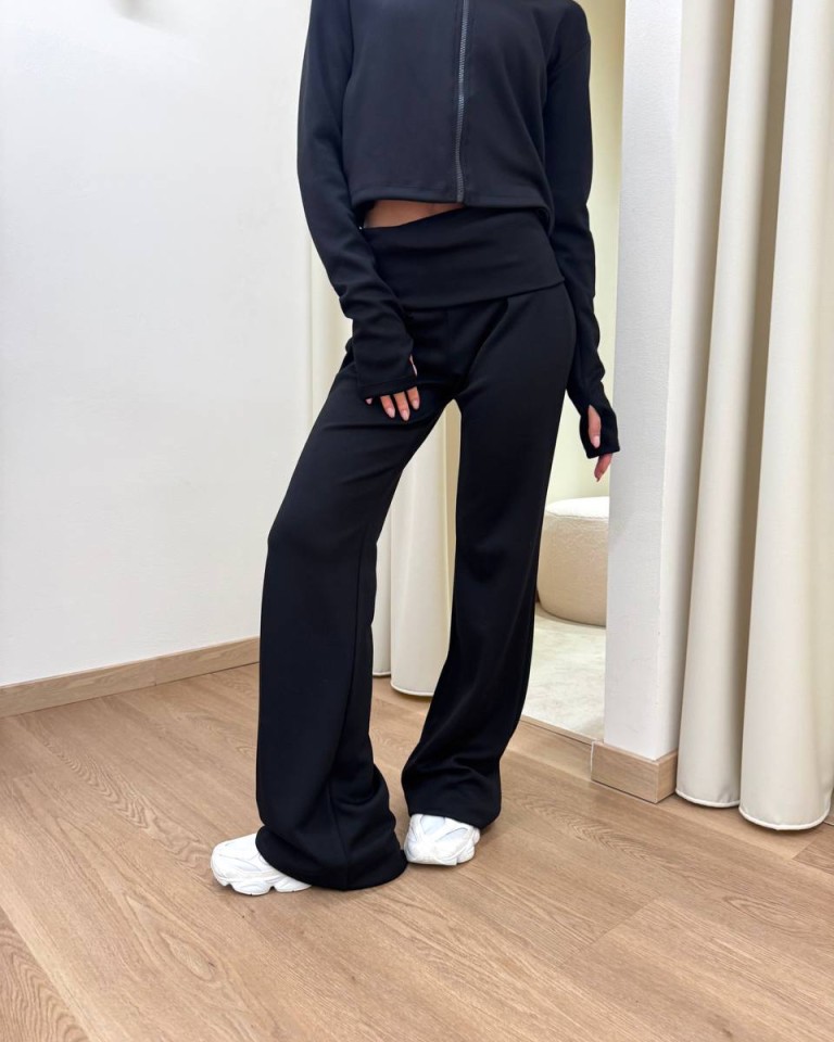 Pantalone SMX flare nero Susy Mix Shop Online Pantalone SMX flare nero Susy Mix